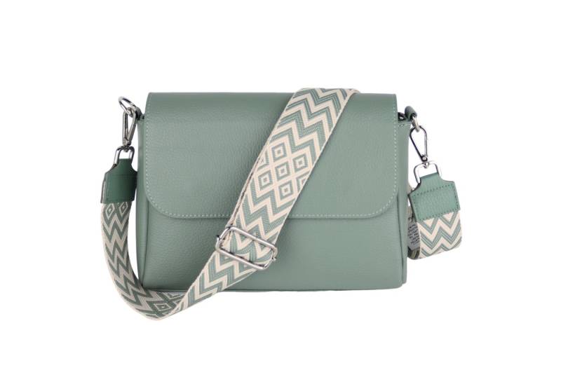 MIRROSI Umhängetasche Damen, Crossbody Bag, Echtleder Made in Italy (1 Tasche 2 Gurte oder Basic Version 1 Tasche 1 Gurt), 27x20x7cm (BXHXT) Mittelgroß von MIRROSI