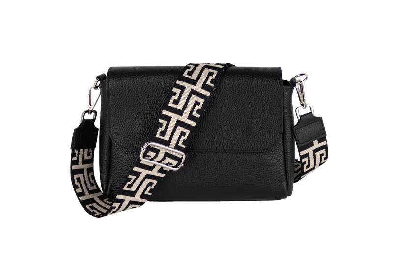 MIRROSI Umhängetasche Damen, Crossbody Bag, Echtleder Made in Italy (1 Tasche 2 Gurte oder Basic Version 1 Tasche 1 Gurt), 27x20x7cm (BXHXT) Mittelgroß von MIRROSI