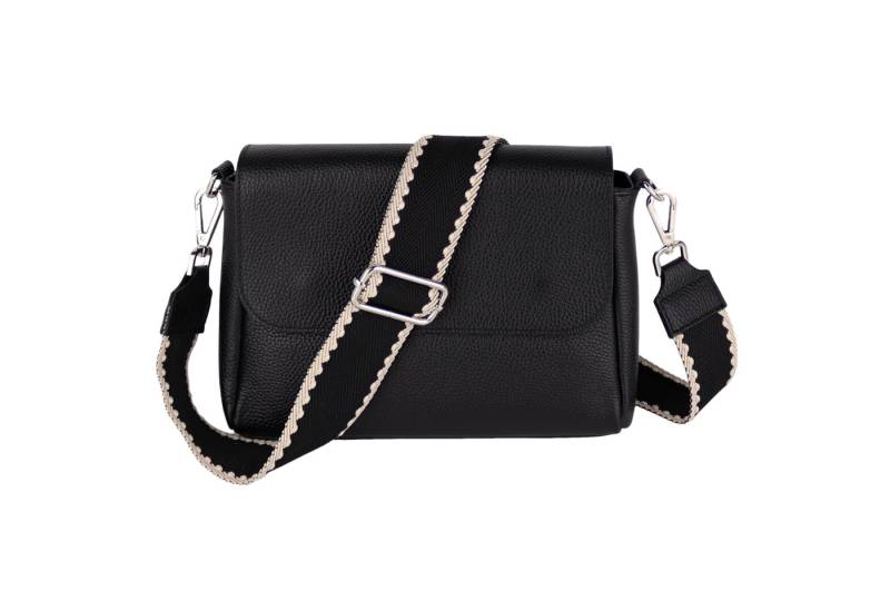 MIRROSI Umhängetasche Damen, Crossbody Bag, Echtleder Made in Italy (1 Tasche 2 Gurte oder Basic Version 1 Tasche 1 Gurt), 27x20x7cm (BXHXT) Mittelgroß von MIRROSI