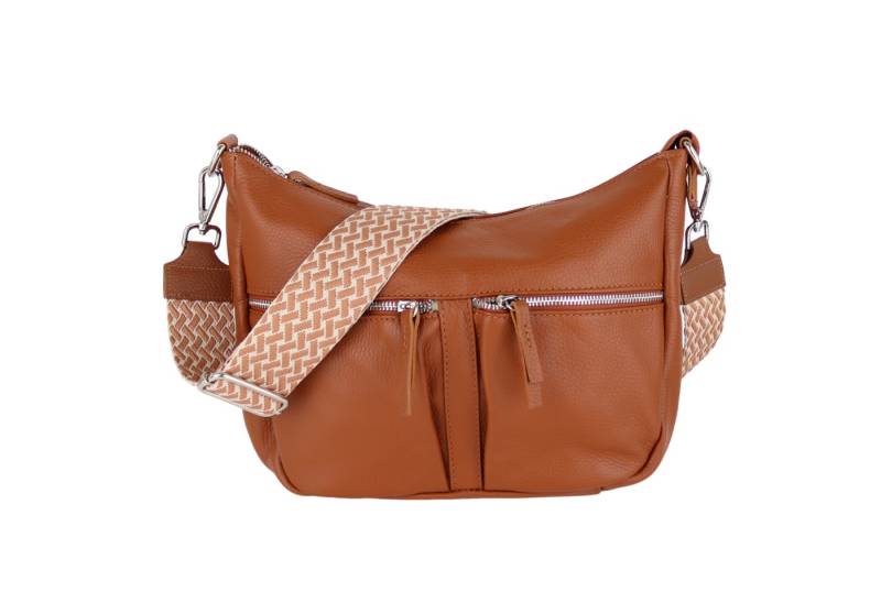 MIRROSI Umhängetasche Damen, Crossbody Bag, Echtleder Made in Italy (1 Tasche 2 Gurte oder Basic Version 1 Tasche 1 Gurt), 33x20x7cm (BXHXT) Mittelgroß von MIRROSI