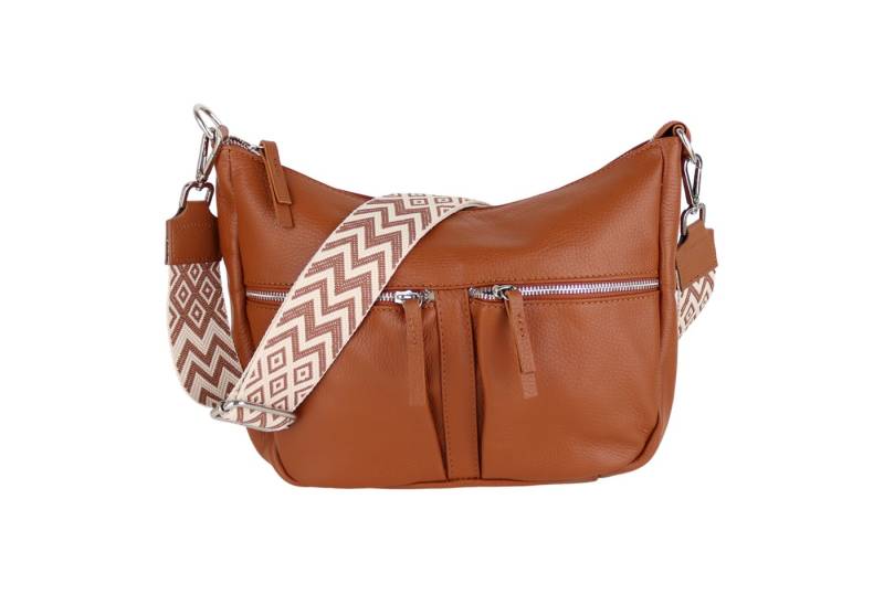 MIRROSI Umhängetasche Damen, Crossbody Bag, Echtleder Made in Italy (1 Tasche 2 Gurte oder Basic Version 1 Tasche 1 Gurt), 33x20x7cm (BXHXT) Mittelgroß von MIRROSI