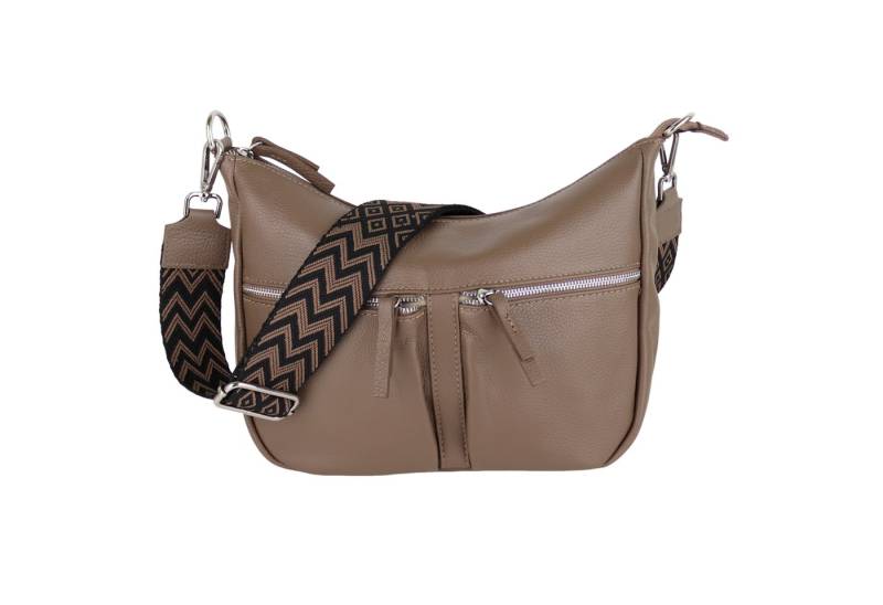 MIRROSI Umhängetasche Damen, Crossbody Bag, Echtleder Made in Italy (1 Tasche 2 Gurte oder Basic Version 1 Tasche 1 Gurt), 33x20x7cm (BXHXT) Mittelgroß von MIRROSI