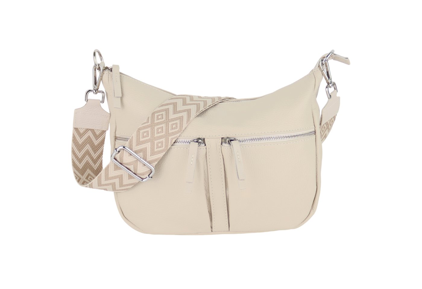 MIRROSI Umhängetasche Damen, Crossbody Bag, Echtleder Made in Italy (1 Tasche 2 Gurte oder Basic Version 1 Tasche 1 Gurt), 33x20x7cm (BXHXT) Mittelgroß von MIRROSI