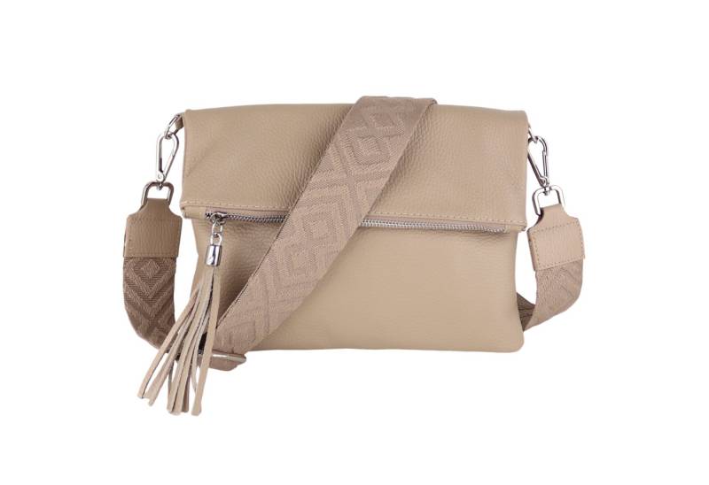 MIRROSI Umhängetasche Damen, Crossbody Bag, Echtleder Made in Italy (1 Tasche 2 Gurte oder Basic Version 1 Tasche 1 Gurt, verstellbaren Schulterriemen), 26x18x2cm (BXHXT) von MIRROSI