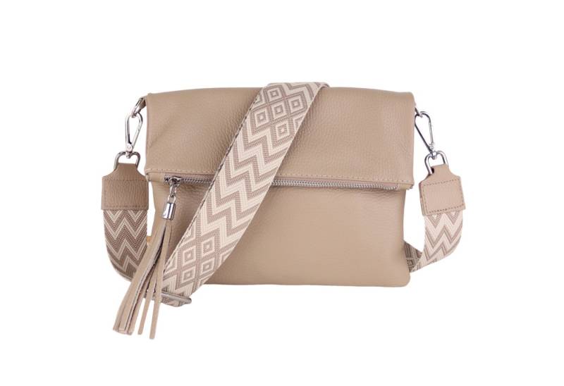 MIRROSI Umhängetasche Damen, Crossbody Bag, Echtleder Made in Italy (1 Tasche 2 Gurte oder Basic Version 1 Tasche 1 Gurt, verstellbaren Schulterriemen), 26x18x2cm (BXHXT) von MIRROSI