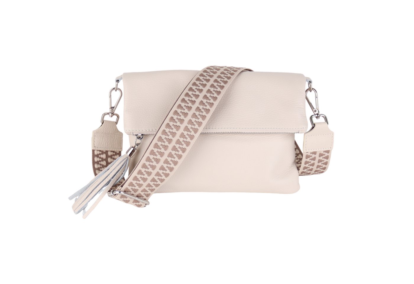 MIRROSI Umhängetasche Damen, Crossbody Bag, Echtleder Made in Italy (1 Tasche 2 Gurte oder Basic Version 1 Tasche 1 Gurt, verstellbaren Schulterriemen), 26x18x2cm (BXHXT) von MIRROSI