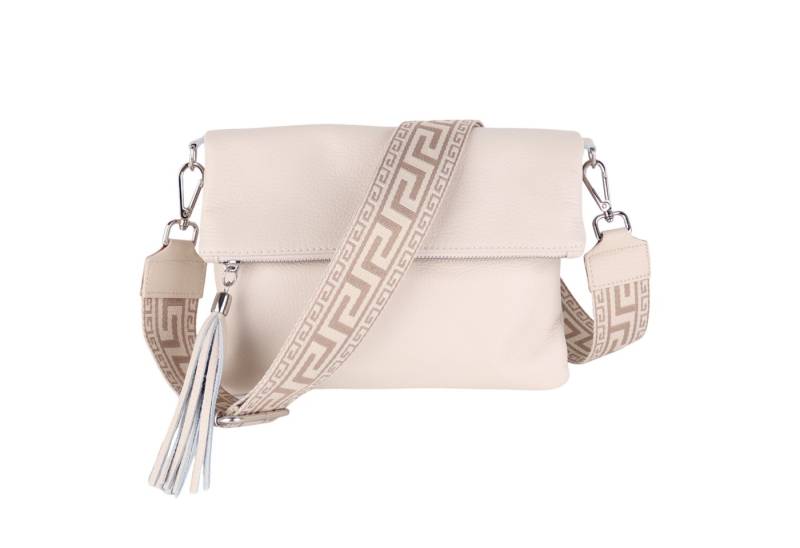 MIRROSI Umhängetasche Damen, Crossbody Bag, Echtleder Made in Italy (1 Tasche 2 Gurte oder Basic Version 1 Tasche 1 Gurt, verstellbaren Schulterriemen), 26x18x2cm (BXHXT) von MIRROSI