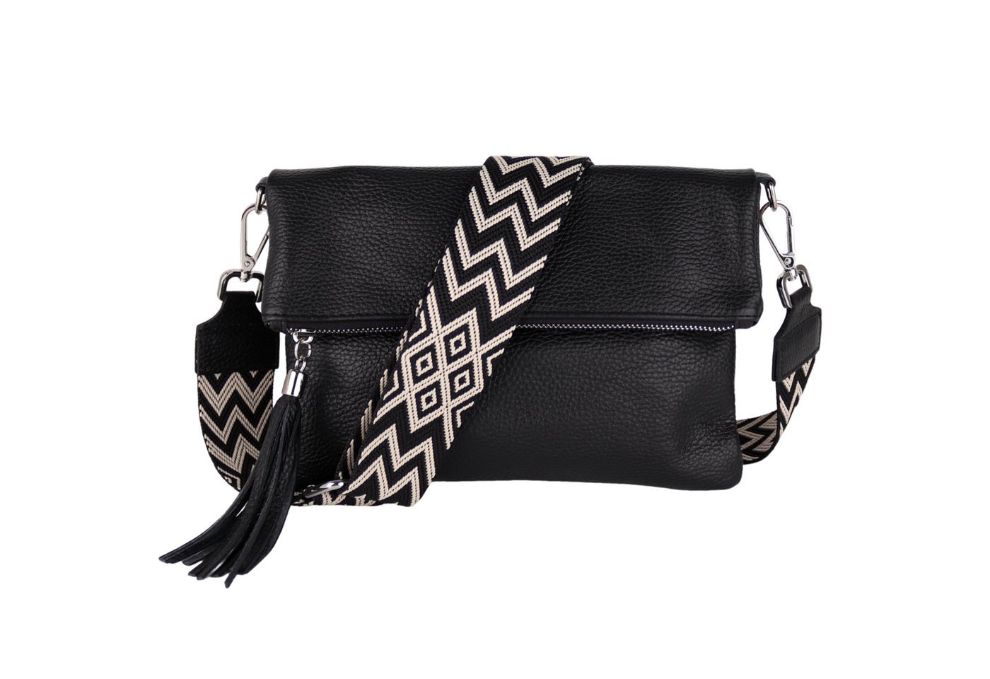 MIRROSI Umhängetasche Damen, Crossbody Bag, Echtleder Made in Italy (1 Tasche 2 Gurte oder Basic Version 1 Tasche 1 Gurt, verstellbaren Schulterriemen), 26x18x2cm (BXHXT) von MIRROSI