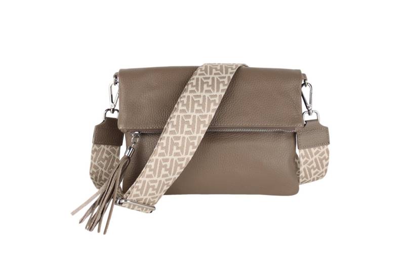 MIRROSI Umhängetasche Damen, Crossbody Bag, Echtleder Made in Italy (1 Tasche 2 Gurte oder Basic Version 1 Tasche 1 Gurt, verstellbaren Schulterriemen), 26x18x2cm (BXHXT) von MIRROSI