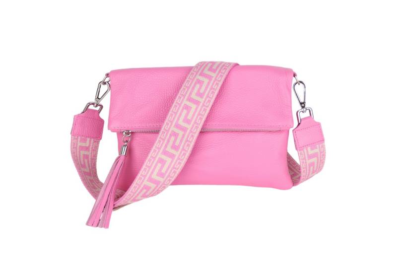 MIRROSI Umhängetasche Damen, Crossbody Bag, Echtleder Made in Italy (1 Tasche 2 Gurte oder Basic Version 1 Tasche 1 Gurt, verstellbaren Schulterriemen), 26x18x2cm (BXHXT) von MIRROSI