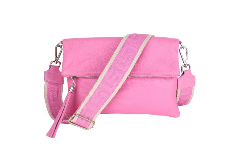 MIRROSI Umhängetasche Damen, Crossbody Bag, Echtleder Made in Italy (1 Tasche 2 Gurte oder Basic Version 1 Tasche 1 Gurt, verstellbaren Schulterriemen), 26x18x2cm (BXHXT) von MIRROSI