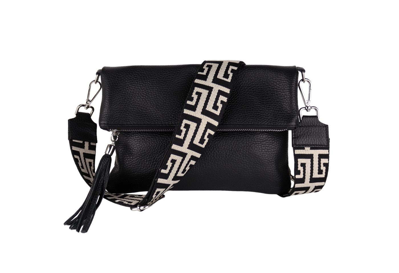 MIRROSI Umhängetasche Damen, Crossbody Bag, Echtleder Made in Italy (1 Tasche 2 Gurte oder Basic Version 1 Tasche 1 Gurt, verstellbaren Schulterriemen), 26x18x2cm (BXHXT) von MIRROSI