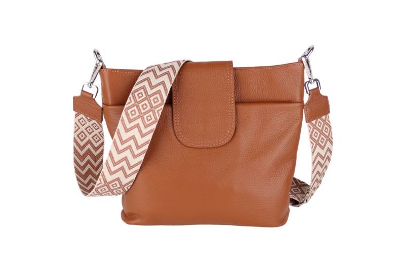 MIRROSI Umhängetasche Damen, Crossbody Bag, Echtleder Made in Italy (1 Tasche mit 1 oder 2 Gurte), verstellbaren Schulterriemen), 30x24,50x9cm (BXHXT) viel Stauraum von MIRROSI