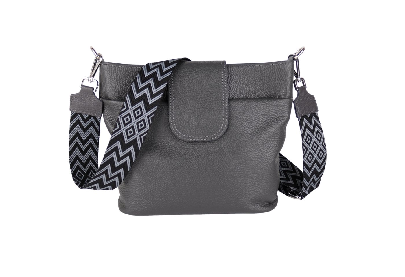 MIRROSI Umhängetasche Damen, Crossbody Bag, Echtleder Made in Italy (1 Tasche 2 Gurte), verstellbaren Schulterriemen), 30x24,50x9cm (BXHXT) viel Stauraum von MIRROSI