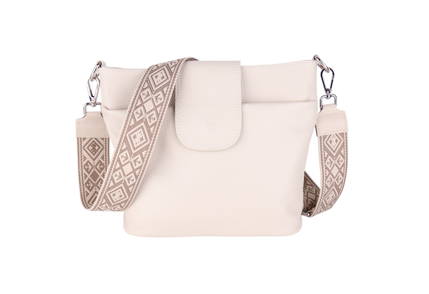 MIRROSI Umhängetasche Damen, Crossbody Bag, Echtleder Made in Italy (1 Tasche 2 Gurte), verstellbaren Schulterriemen), 30x24,50x9cm (BXHXT) viel Stauraum von MIRROSI