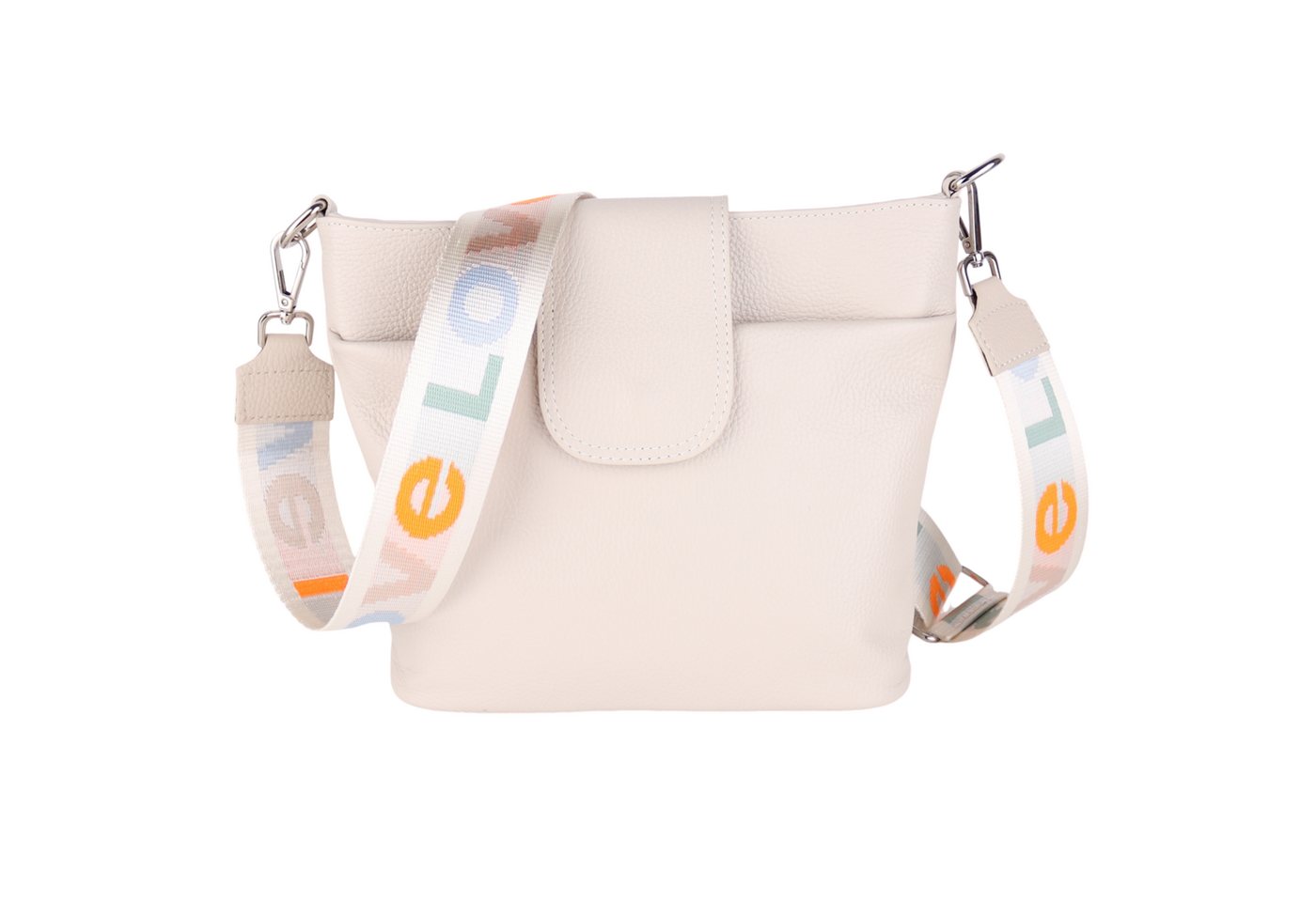 MIRROSI Umhängetasche Damen, Crossbody Bag, Echtleder Made in Italy (1 Tasche 2 Gurte), verstellbaren Schulterriemen), 30x24,50x9cm (BXHXT) viel Stauraum von MIRROSI