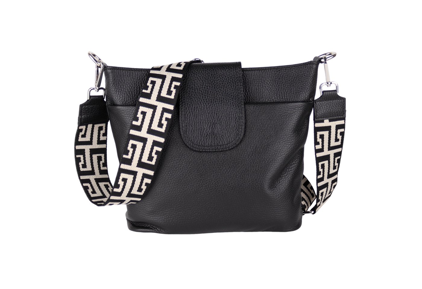 MIRROSI Umhängetasche Damen, Crossbody Bag, Echtleder Made in Italy (1 Tasche 2 Gurte), verstellbaren Schulterriemen), 30x24,50x9cm (BXHXT) viel Stauraum von MIRROSI