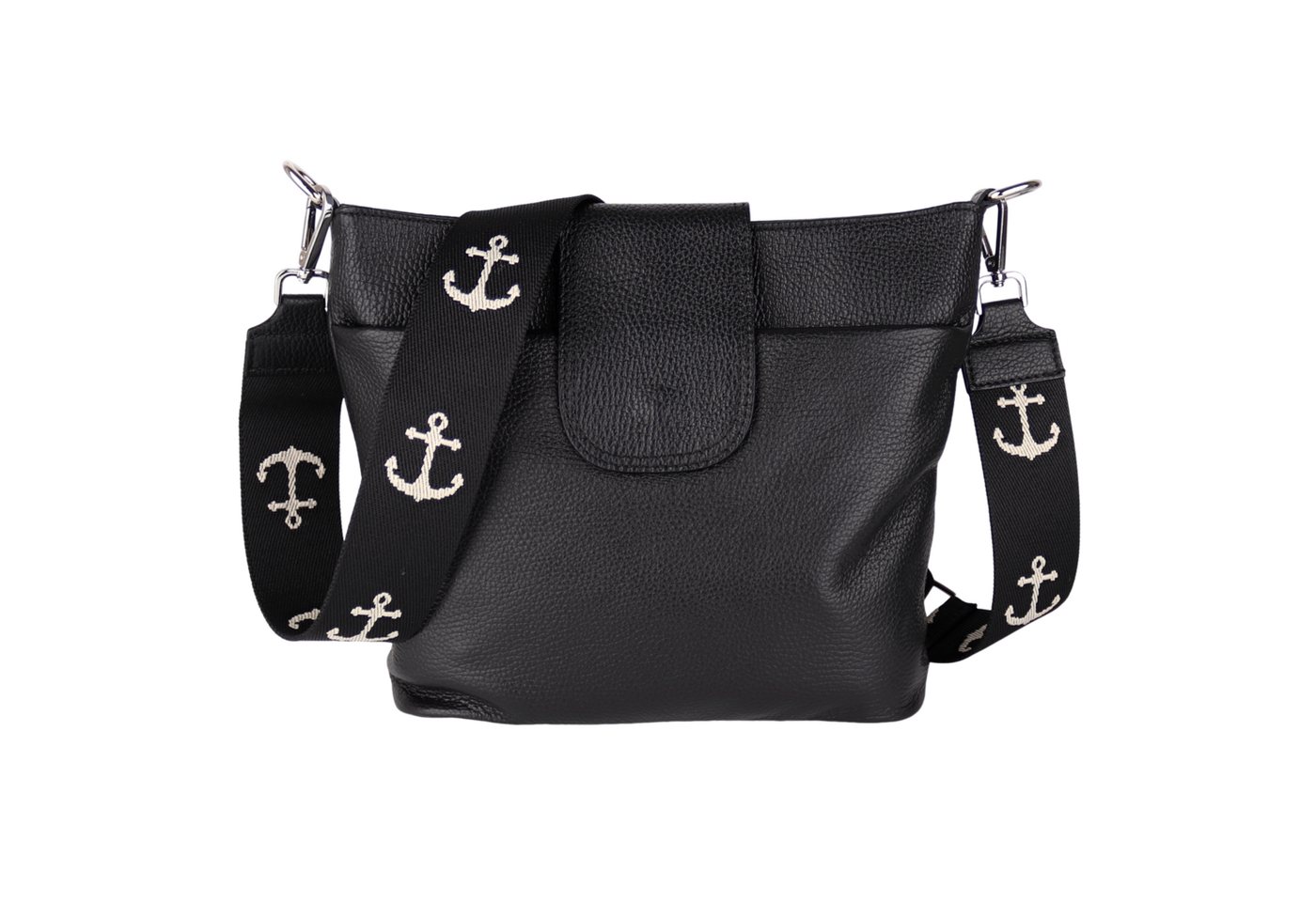 MIRROSI Umhängetasche Damen, Crossbody Bag, Echtleder Made in Italy (1 Tasche 2 Gurte), verstellbaren Schulterriemen), 30x24,50x9cm (BXHXT) viel Stauraum von MIRROSI