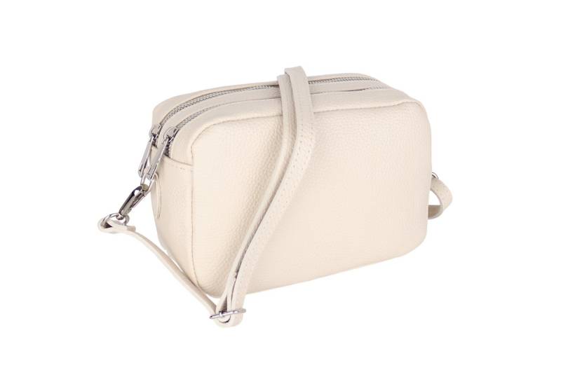 MIRROSI Umhängetasche Damen, Crossbody Bag, Echtleder Made in Italy (1 Tasche 2 Gurte oder Basic Version 1 Tasche 1 Ledergurt, 22x14x9cm (BXHXT), mit zwei separaten Reißverschlussfächern von MIRROSI
