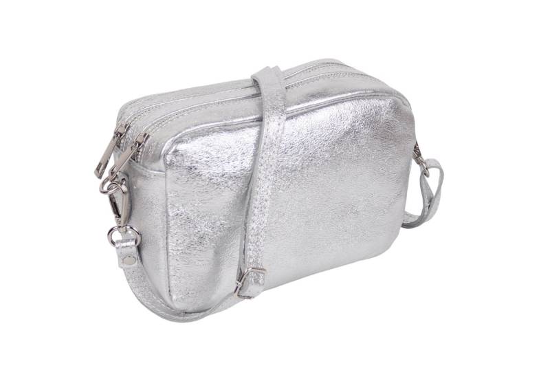 MIRROSI Umhängetasche Damen, Crossbody Bag, Echtleder Made in Italy (1 Tasche 2 Gurte oder Basic Version 1 Tasche 1 Ledergurt, 22x14x9cm (BXHXT), mit zwei separaten Reißverschlussfächern von MIRROSI