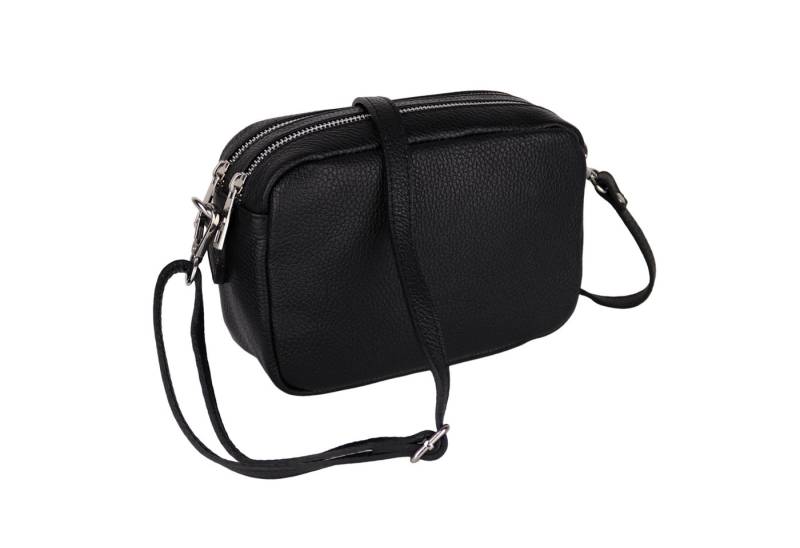 MIRROSI Umhängetasche Damen, Crossbody Bag, Echtleder Made in Italy (1 Tasche 2 Gurte oder Basic Version 1 Tasche 1 Ledergurt, 22x14x9cm (BXHXT), mit zwei separaten Reißverschlussfächern von MIRROSI