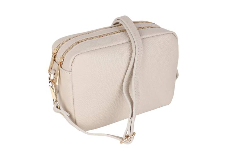 MIRROSI Umhängetasche Damen, Crossbody Bag, Echtleder Made in Italy (1 Tasche 2 Gurte oder Basic Version 1 Tasche 1 Ledergurt, 22x14x9cm (BXHXT), mit zwei separaten Reißverschlussfächern von MIRROSI