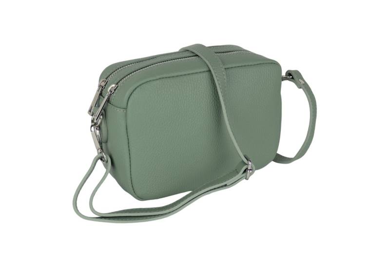 MIRROSI Umhängetasche Damen, Crossbody Bag, Echtleder Made in Italy (1 Tasche 2 Gurte oder Basic Version 1 Tasche 1 Ledergurt, 22x14x9cm (BXHXT), mit zwei separaten Reißverschlussfächern von MIRROSI