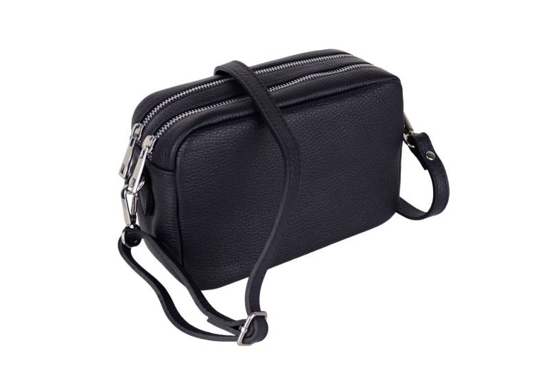 MIRROSI Umhängetasche Damen, Crossbody Bag, Echtleder Made in Italy (1 Tasche 2 Gurte oder Basic Version 1 Tasche 1 Ledergurt, 22x14x9cm (BXHXT), mit zwei separaten Reißverschlussfächern von MIRROSI