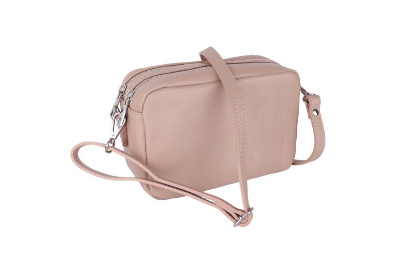 MIRROSI Umhängetasche Damen, Crossbody Bag, Echtleder Made in Italy (1 Tasche 2 Gurte oder Basic Version 1 Tasche 1 Ledergurt, 22x14x9cm (BXHXT), mit zwei separaten Reißverschlussfächern von MIRROSI