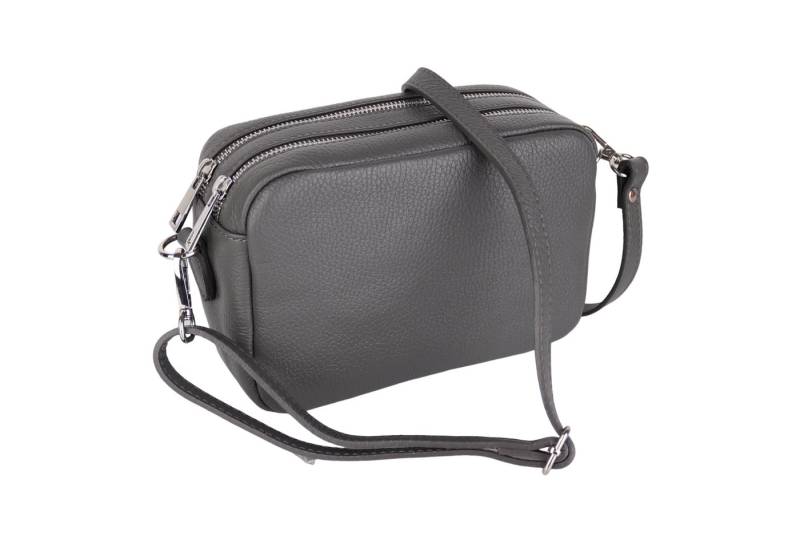 MIRROSI Umhängetasche Damen, Crossbody Bag, Echtleder Made in Italy (1 Tasche 2 Gurte oder Basic Version 1 Tasche 1 Ledergurt, 22x14x9cm (BXHXT), mit zwei separaten Reißverschlussfächern von MIRROSI