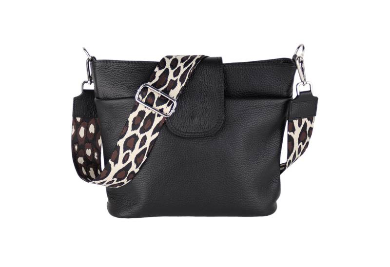 MIRROSI Umhängetasche Damen, Crossbody Bag, Echtleder Made in Italy (1 Tasche mit 1 oder 2 Gurte), verstellbaren Schulterriemen), 30x24,50x9cm (BXHXT) viel Stauraum von MIRROSI