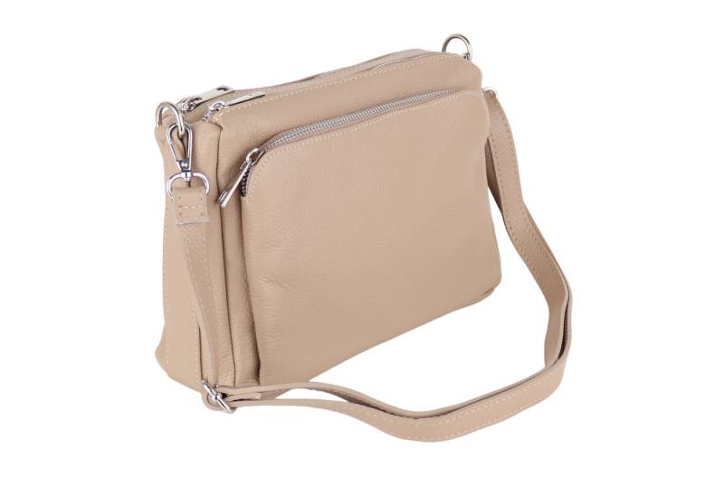 MIRROSI Umhängetasche Damen, Echtleder, Leder, Made in Italy, Mittelgroß, (Schultertasche für jeden Anlass (1 Tasche mit 1 oder 2 Gurte), 27x19x10cm, Drei Hauptfächer mit Reißverschluss), Crossbody Bag, Schwarz, gemusterten& verstellbaren Schulterriemen von MIRROSI