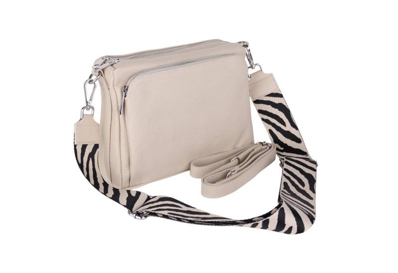 MIRROSI Umhängetasche Damen, Echtleder, Leder, Made in Italy, Mittelgroß, (Schultertasche für jeden Anlass (1 Tasche mit 1 oder 2 Gurte), 27x19x10cm, Drei Hauptfächer mit Reißverschluss), Crossbody Bag, Schwarz, gemusterten& verstellbaren Schulterriemen von MIRROSI