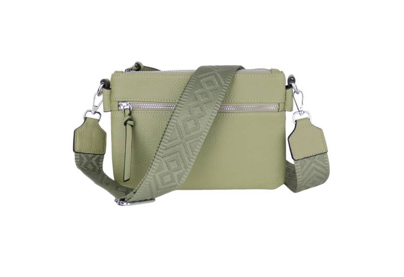 MIRROSI Umhängetasche Damen, Veganleder Crossbody Tasche Bag, Schultertasche (Extra dünnes Design mit einem 5 cm breiten Tragegurt, 24,5x17x3cm (BXHXT), gemusterten & verstellbaren Schulterriemen von MIRROSI