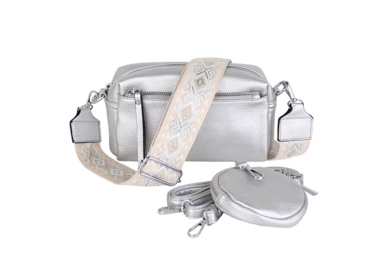 MIRROSI Umhängetasche Damen, Veganleder Crossbody Tasche Bag, Schultertasche (inkl. 1 Münzbeutel und 2 Wechselgurte, 19x14x8cm (BXHXT), gemusterten & verstellbaren Schulterriemen von MIRROSI