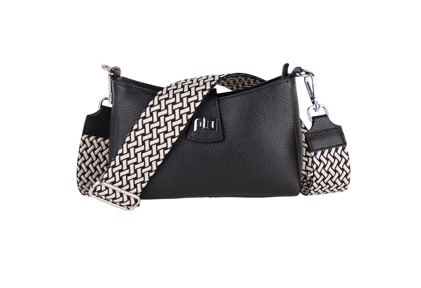 MIRROSI Umhängetasche Damen Crossbody Bag, Echtleder Made In Italy (Schultertasche für jeden Anlass (1 Tasche & 2 Gurte), BOHO Style), 24x15x5cm, gemusterten& verstellbaren Schulterriemen von MIRROSI