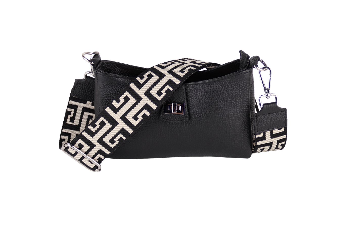 MIRROSI Umhängetasche Damen Crossbody Bag, Echtleder Made In Italy (Schultertasche für jeden Anlass (1 Tasche & 2 Gurte), BOHO Style), 24x15x5cm, gemusterten& verstellbaren Schulterriemen von MIRROSI