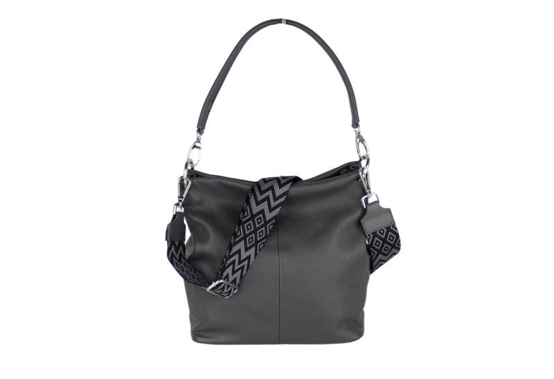 MIRROSI Umhängetasche Damen Crossbody Bag, Echtleder Made In Italy (Schultertasche für jeden Anlass (1 Tasche & 1 oder 2 Gurte), BOHO Style), 28x27x16m, gemusterten& verstellbaren Schulterriemen von MIRROSI