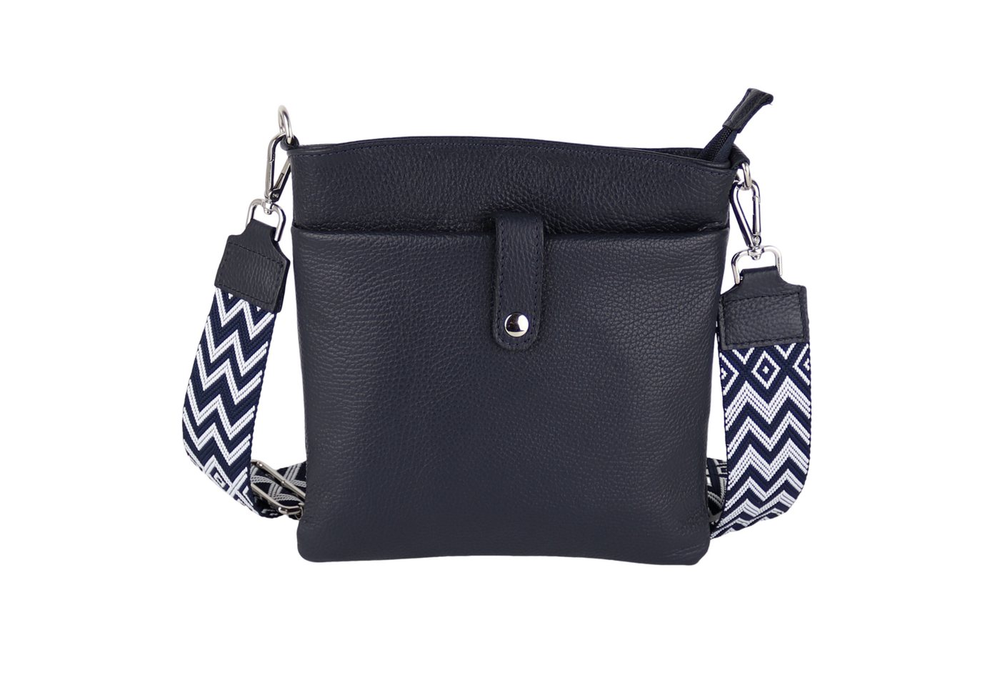 MIRROSI Umhängetasche Damen Crossbody Bag, Echtleder Made In Italy (Schultertasche für jeden Anlass (1 Tasche & 2 Gurte), BOHO Style), 23x24x2cm, gemusterten& verstellbaren Schulterriemen von MIRROSI