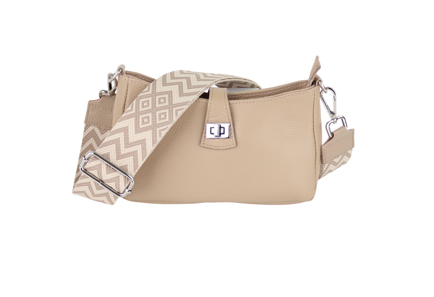 MIRROSI Umhängetasche Damen Crossbody Bag, Echtleder Made In Italy (Schultertasche für jeden Anlass (1 Tasche & 2 Gurte), BOHO Style), 24x15x5cm, gemusterten& verstellbaren Schulterriemen von MIRROSI