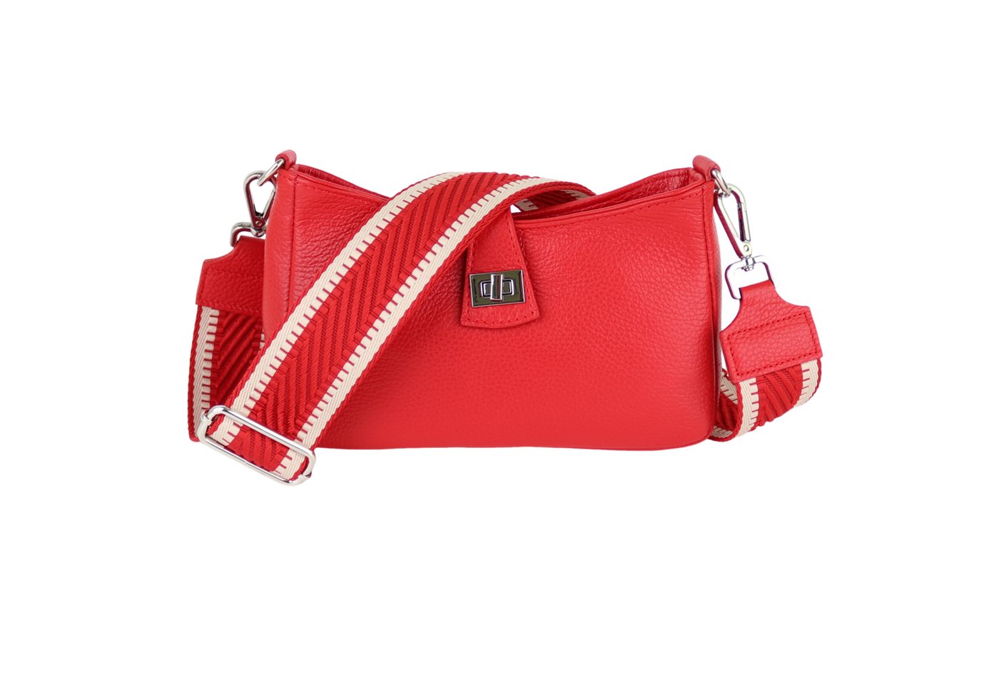 MIRROSI Umhängetasche Damen Crossbody Bag, Echtleder Made In Italy (Schultertasche für jeden Anlass (1 Tasche & 2 Gurte), BOHO Style), 24x15x5cm, gemusterten& verstellbaren Schulterriemen von MIRROSI