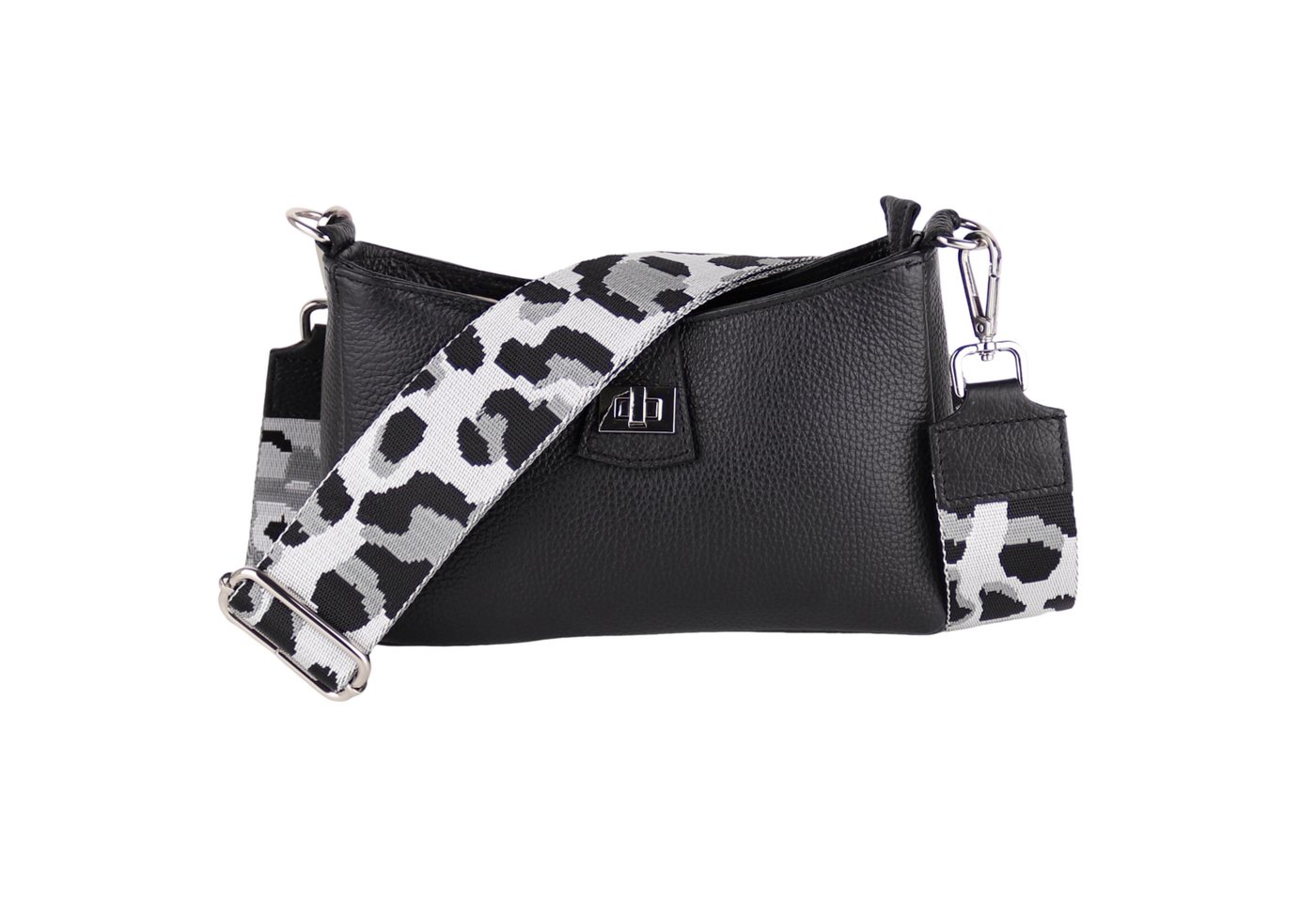 MIRROSI Umhängetasche Damen Crossbody Bag, Echtleder Made In Italy (Schultertasche für jeden Anlass (1 Tasche & 2 Gurte), BOHO Style), 24x15x5cm, gemusterten& verstellbaren Schulterriemen von MIRROSI