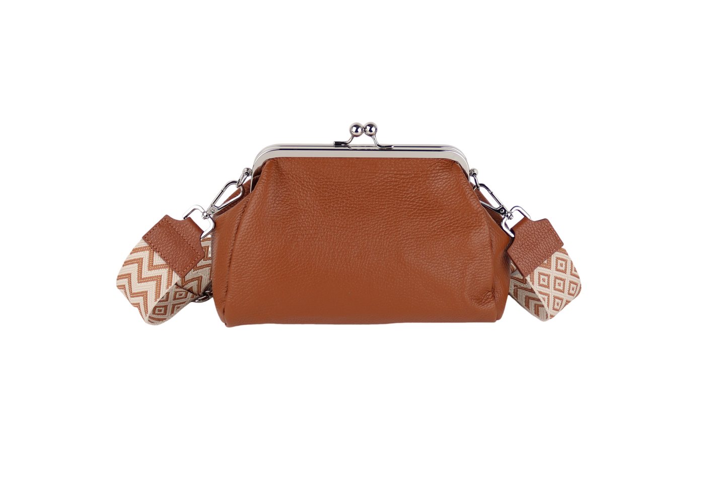 MIRROSI Umhängetasche Damen Crossbody Bag, Echtleder Made In Italy (Schultertasche für jeden Anlass (1 Tasche & 2 Gurte), BOHO Style), 26x17x8cm, gemusterten& verstellbaren Schulterriemen von MIRROSI