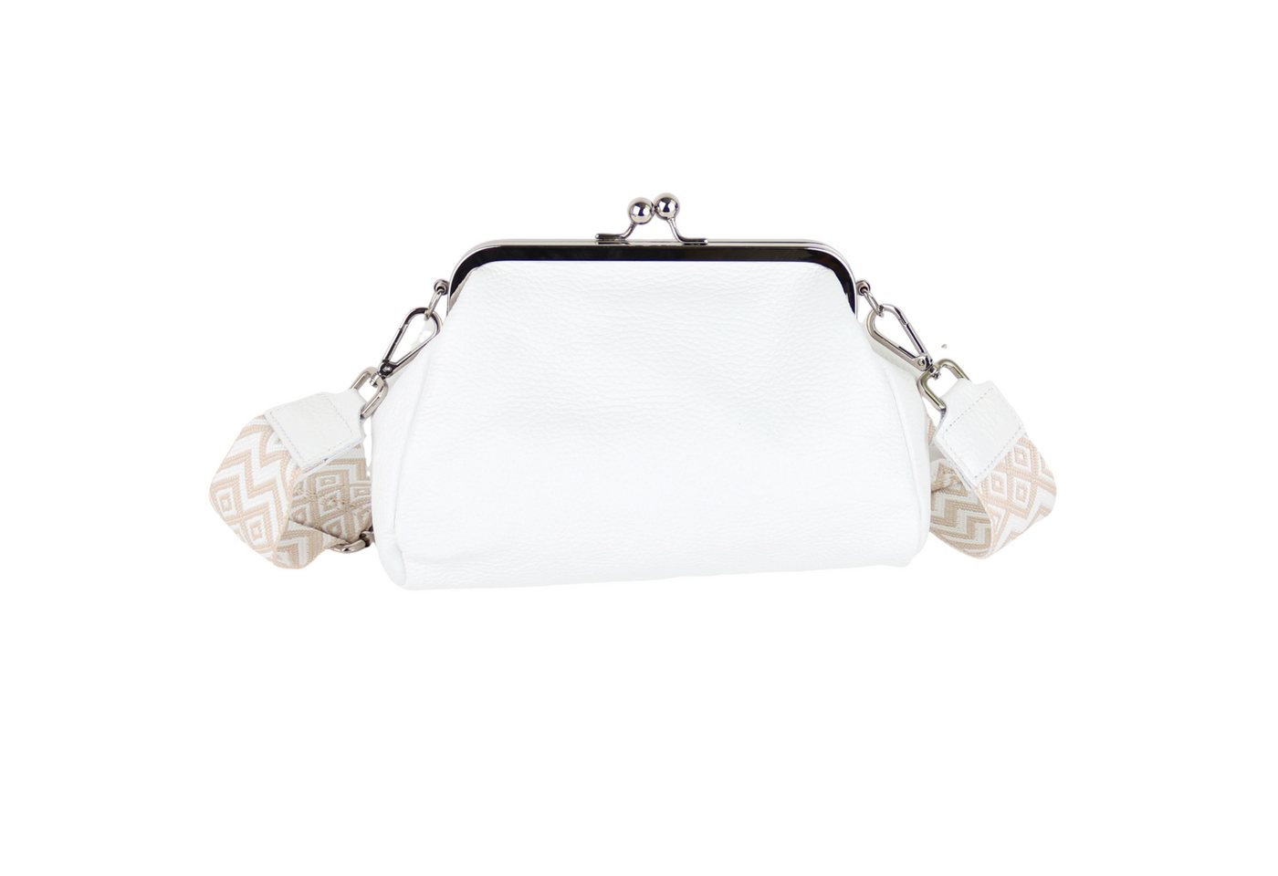 MIRROSI Umhängetasche Damen Crossbody Bag, Echtleder Made In Italy (Schultertasche für jeden Anlass (1 Tasche & 2 Gurte), BOHO Style), 26x17x8cm, gemusterten& verstellbaren Schulterriemen von MIRROSI