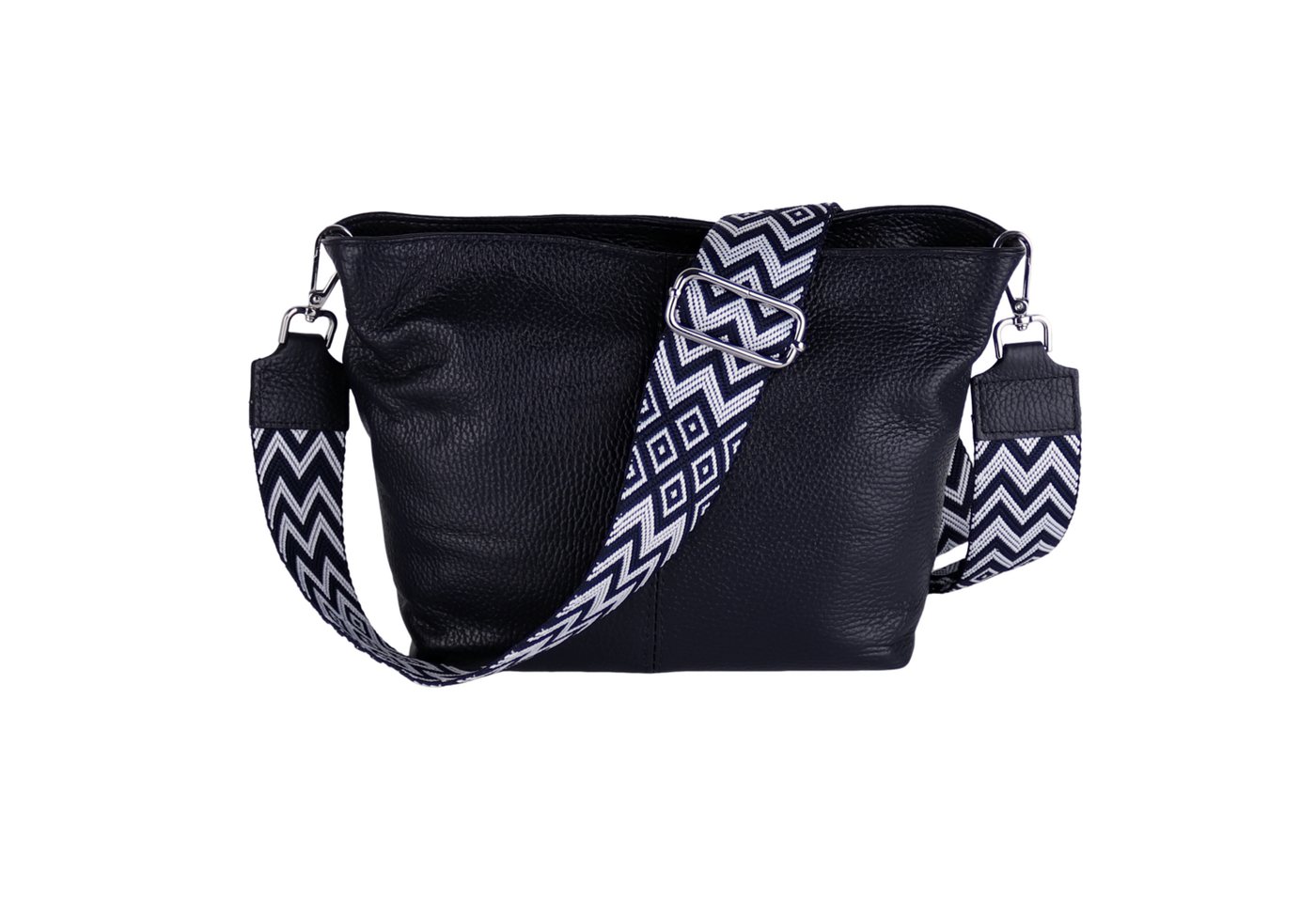 MIRROSI Umhängetasche Damen Crossbody Bag, Echtleder Made In Italy (Schultertasche für jeden Anlass (1 Tasche & 2 Gurte), BOHO Style), 30x20x13cm, gemusterten& verstellbaren Schulterriemen von MIRROSI