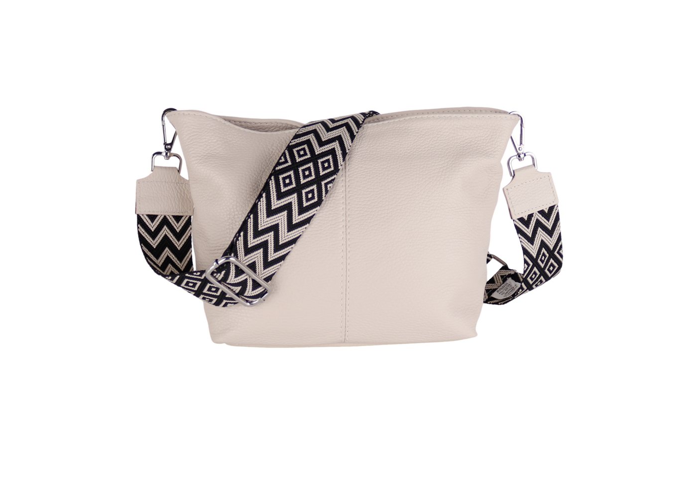 MIRROSI Umhängetasche Damen Crossbody Bag, Echtleder Made In Italy (Schultertasche für jeden Anlass (1 Tasche & 2 Gurte), BOHO Style), 30x20x13cm, gemusterten& verstellbaren Schulterriemen von MIRROSI