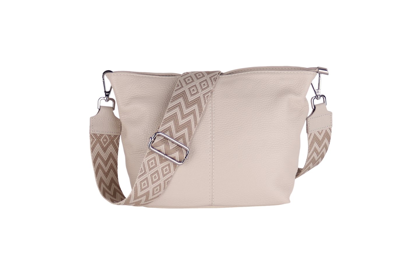 MIRROSI Umhängetasche Damen Crossbody Bag, Echtleder Made In Italy (Schultertasche für jeden Anlass (1 Tasche & 2 Gurte), BOHO Style), 30x20x13cm, gemusterten& verstellbaren Schulterriemen von MIRROSI