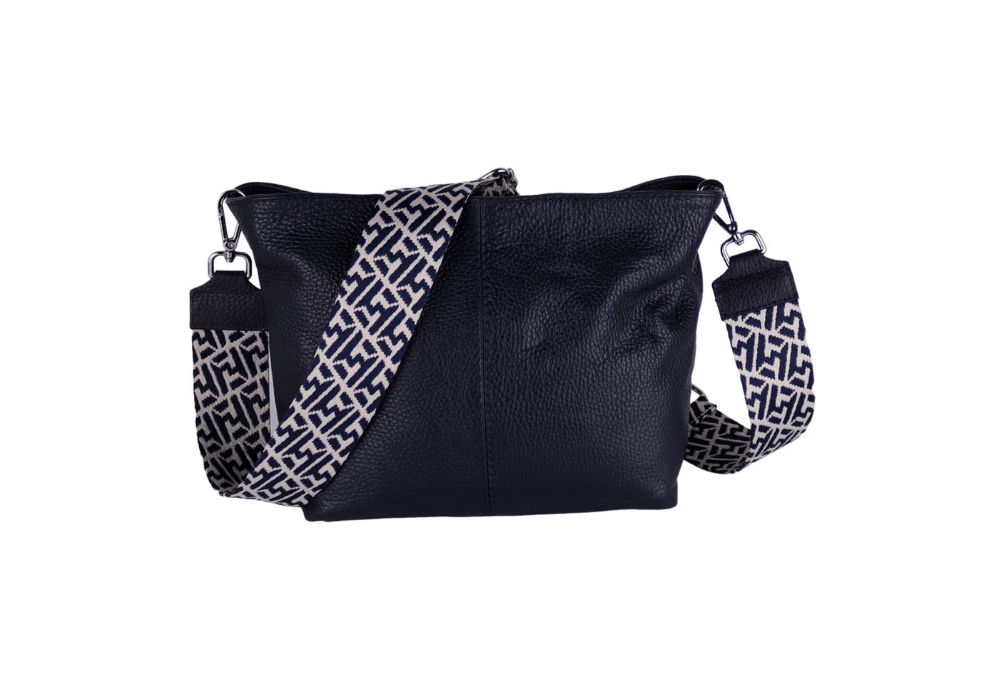 MIRROSI Umhängetasche Damen Crossbody Bag, Echtleder Made In Italy (Schultertasche für jeden Anlass (1 Tasche & 2 Gurte), BOHO Style), 30x20x13cm, gemusterten& verstellbaren Schulterriemen von MIRROSI