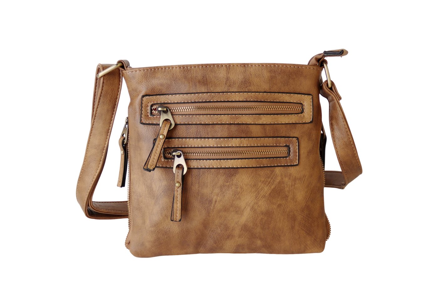 MIRROSI Umhängetasche Damen Crossbody Bag, Mittelgroß 25x22,5x7cm (aus hochwertigem Kunstleder Veganleder Leder, 5 Farben auswählbar: Schwarz, Grau,Braun,Senf, Khaki), Kleine Tasche, Schultertasche für jeden Anlass von MIRROSI