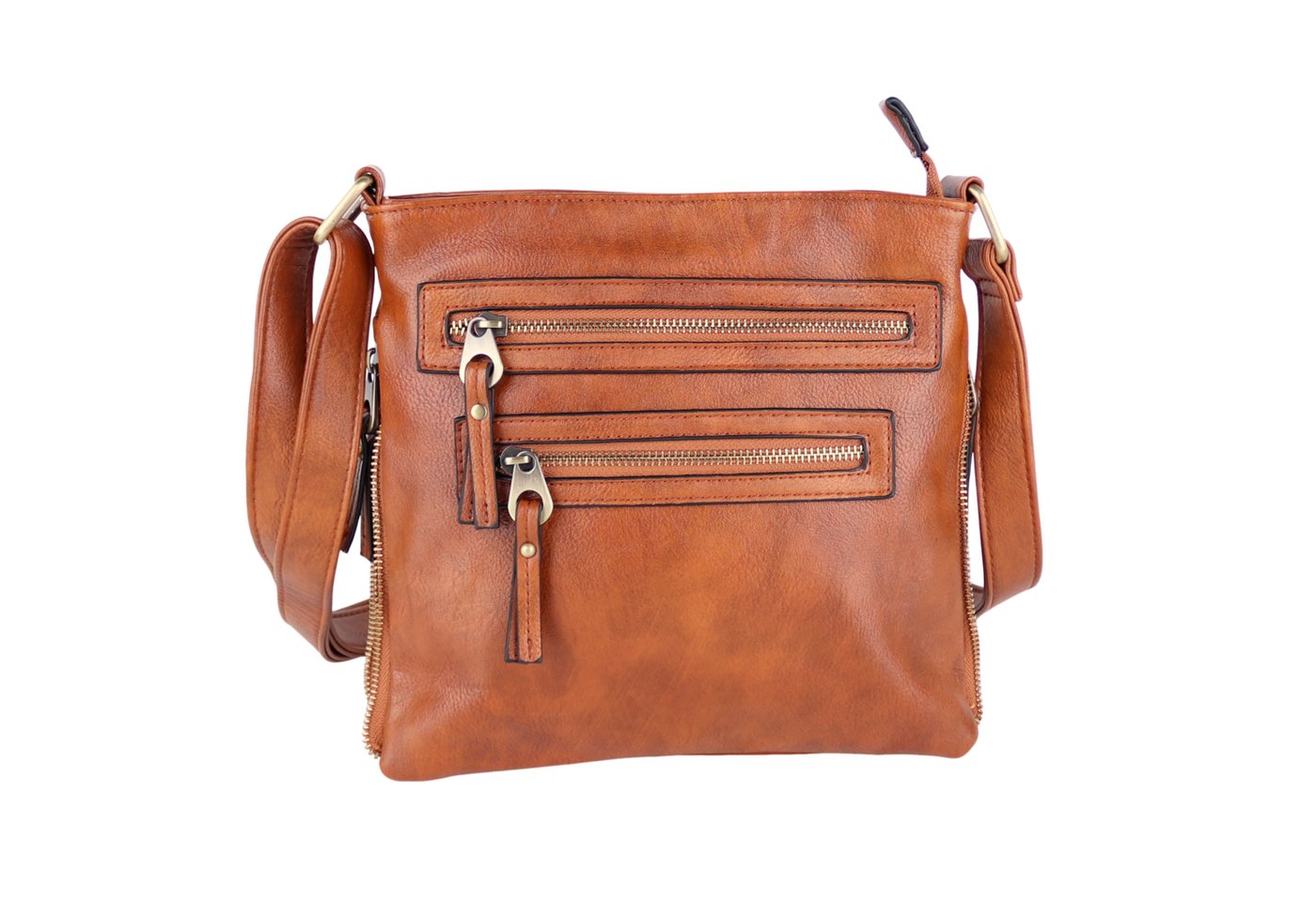 MIRROSI Umhängetasche Damen Crossbody Bag, Mittelgroß 25x22,5x7cm (aus hochwertigem Kunstleder Veganleder Leder, 5 Farben auswählbar: Schwarz, Grau,Braun,Senf, Khaki), Kleine Tasche, Schultertasche für jeden Anlass von MIRROSI